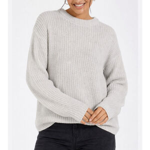 Universal Thread Crew Neck Sweater Light Gray Textured Knit Size XL